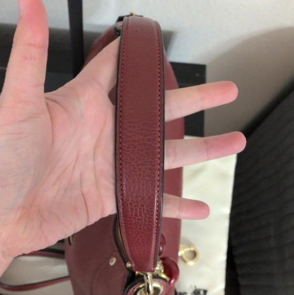 Coach Mara Hobo Shoulder Bag And Wallet Set In Cherry Pebble Leather W/ Dustbag - Picture 9 of 15